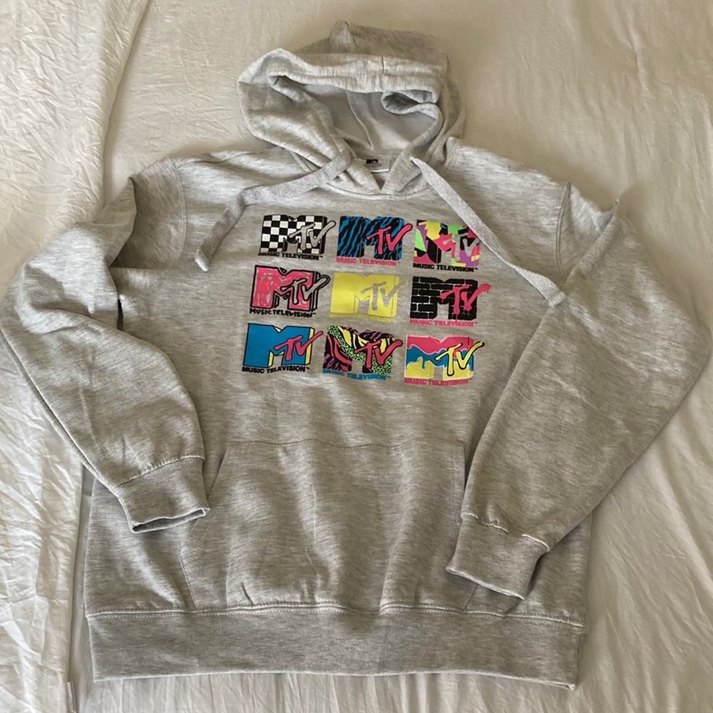 MTV Gray Hoodie with Colorful Logo